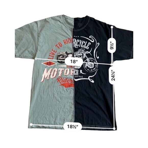 Trust The Universe Graphic Moto Split Black Teal Motorcycle T-shirt size M - Picture 5 of 6